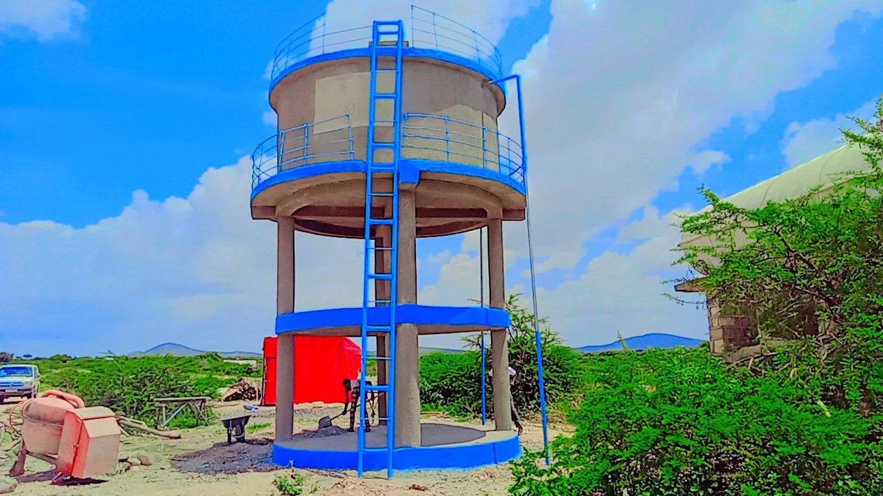 An elevated water scheme built by AID